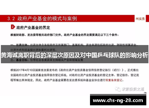 黄海诚离职背后的深层次原因及对中国乒乓球队的影响分析 黄海诚离职背后的深层次原因及对中国乒乓球队的影响分析