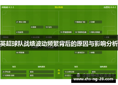 英超球队战绩波动频繁背后的原因与影响分析